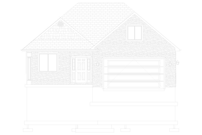 House Plan Design - Exterior - Front Elevation 5 for Ranch House Plan #1060-5 - 5 bed, 3 bath