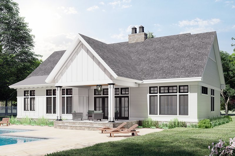 Dream House Plan - Exterior - Rear Elevation 1 for Farmhouse House Plan #51-1169 - 3 bed, 2 bath