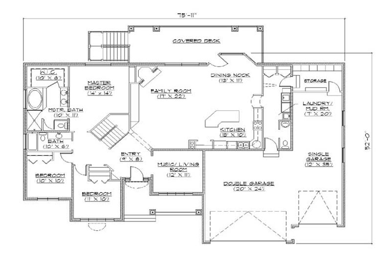 Home Plan - Floor Plan - Main Floor for European House Plan #5-265 - 6 bed, 3.5 bath