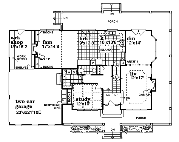 Colonial Floor Plan - Main Floor Plan #47-388