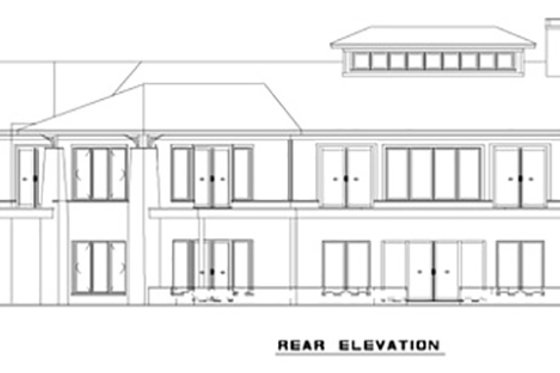 Exterior - Rear Elevation 1 for European House Plan #17-2559 - 4 bed, 4.5 bath