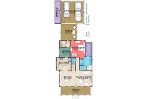 Floor Plan - Main Floor for Farmhouse House Plan #63-373 - 4 bed, 3 bath