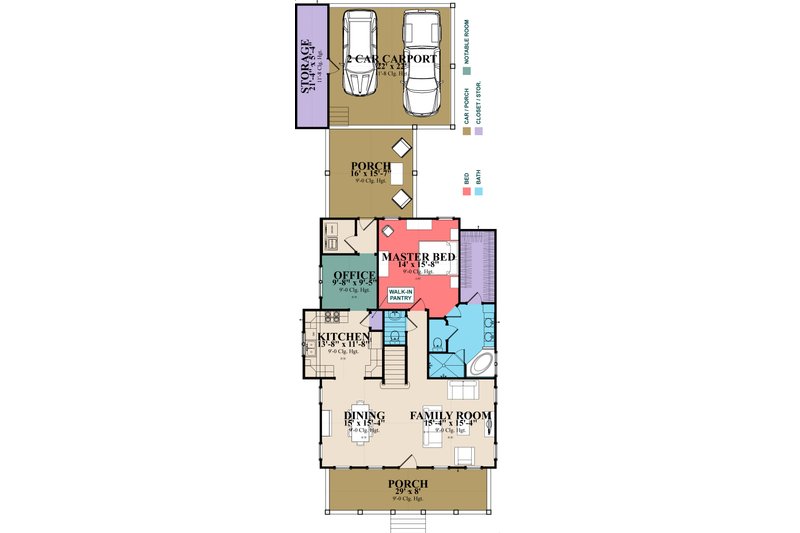Home Plan - Floor Plan - Main Floor for Farmhouse House Plan #63-373 - 4 bed, 3 bath