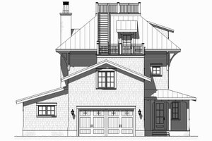 Exterior - Rear Elevation for Beach House Plan #901-124 - 4 bed, 3.5 bath