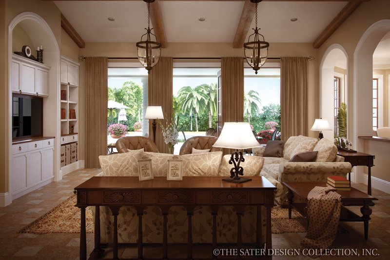 Home Plan - Interior - Family Room 3 for Mediterranean House Plan #930-12 - 3 bed, 2.5 bath