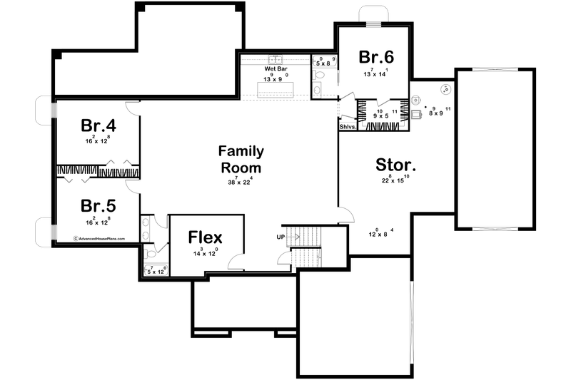 Architectural House Design - Floor Plan - Lower Floor for Contemporary House Plan #455-798 - 3 bed, 2.5 bath