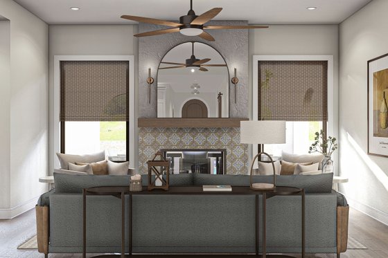 Interior - Family Room 1 for Adobe / Southwestern House Plan #455-503 - 4 bed, 2.5 bath