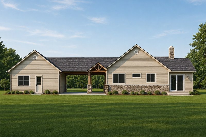 Home Plan - Exterior - Rear Elevation for Craftsman House Plan #112-321 - 3 bed, 3 bath