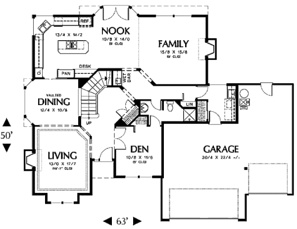 Dream House Plan - Prairie Floor Plan - Main Floor Plan #48-443