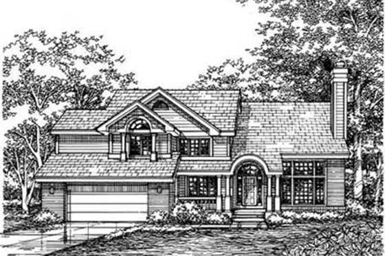 Exterior - Front Elevation for Traditional House Plan #50-158 - 4 bed, 3 bath