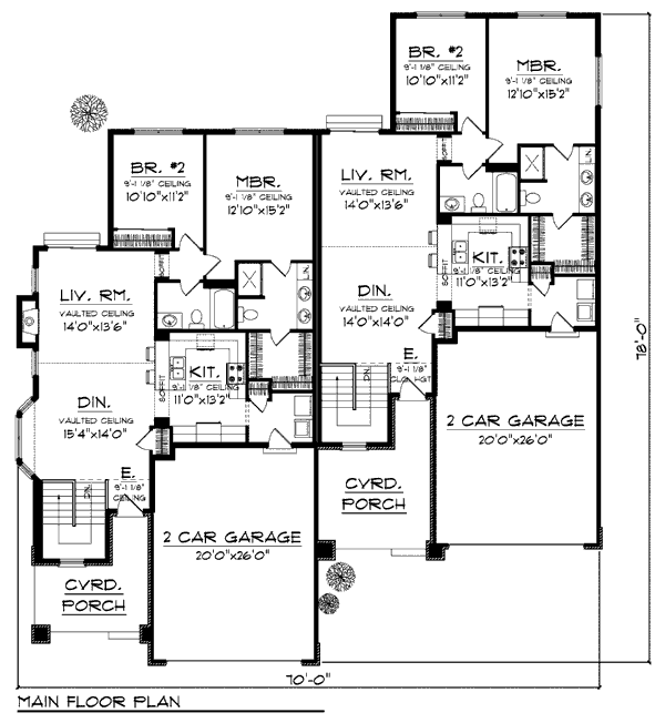 Architectural House Design - Traditional Floor Plan - Main Floor Plan #70-941
