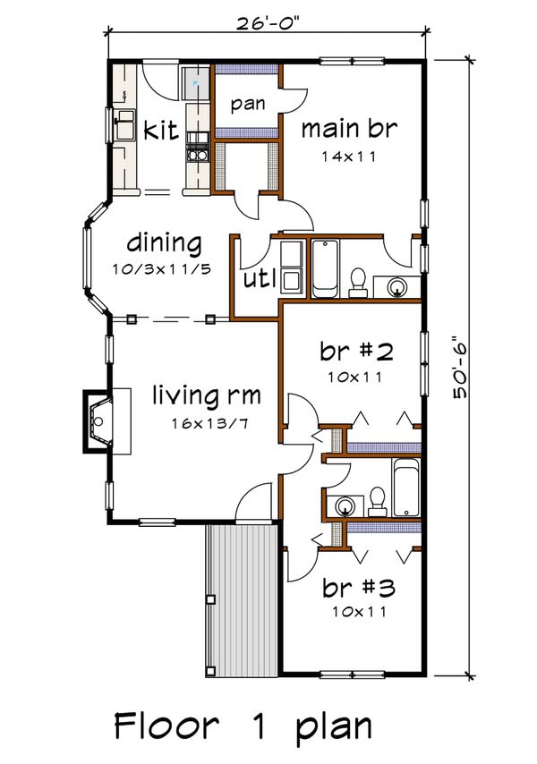Home Plan - Cottage Floor Plan - Main Floor Plan #79-135
