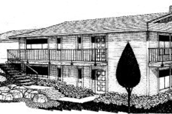 Exterior - Front Elevation for Traditional House Plan #303-273 - 2 bed, 2 bath