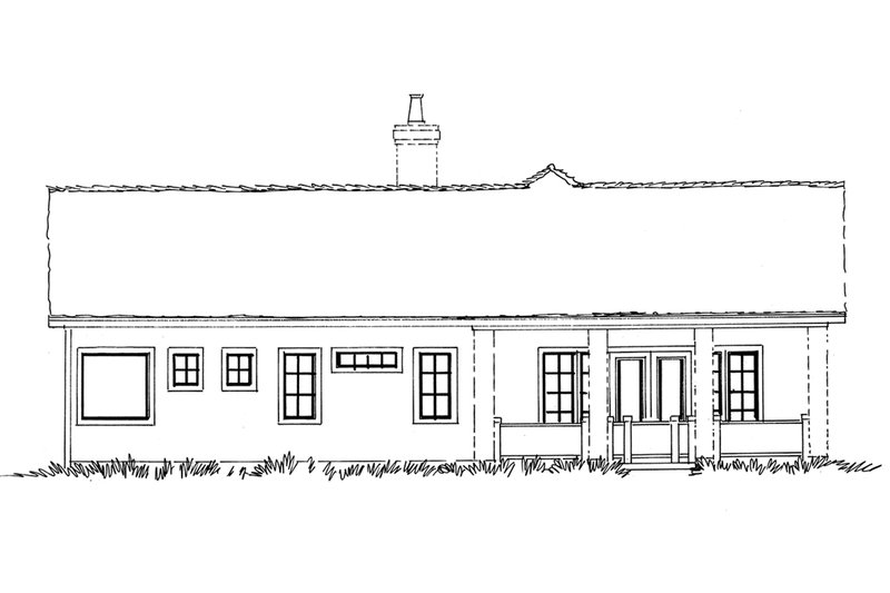 House Blueprint - Exterior - Rear Elevation for Cottage House Plan #942-42 - 3 bed, 3.5 bath