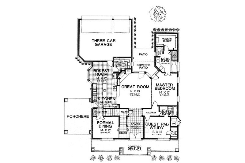 Home Plan - Floor Plan - Main Floor for Colonial House Plan #310-704 - 5 bed, 4 bath