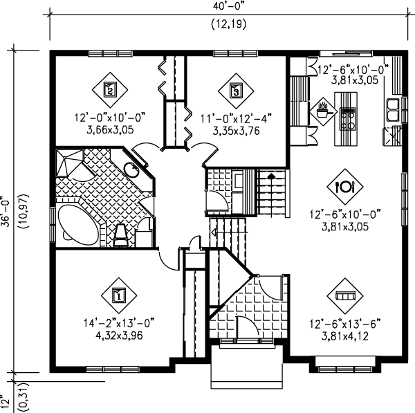 House Design - European Floor Plan - Main Floor Plan #25-317