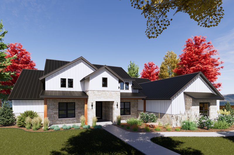 Architectural House Design - Exterior - Front Elevation 3 for Farmhouse House Plan #1096-39 - 4 bed, 4.5 bath