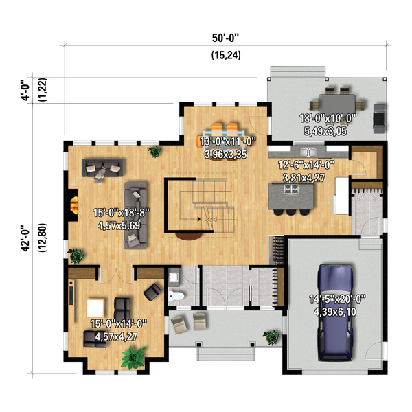 House Blueprint - Farmhouse Floor Plan - Main Floor Plan #25-5040