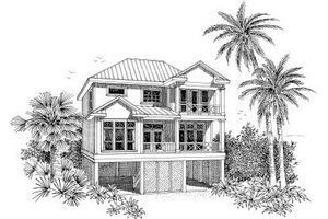 Beach Exterior - Front Elevation Plan #37-150