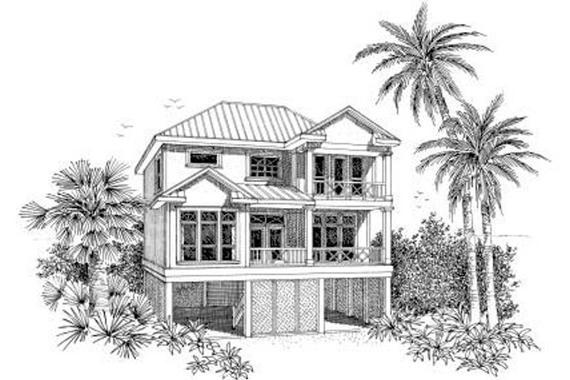 Architectural House Design - Beach Exterior - Front Elevation Plan #37-150