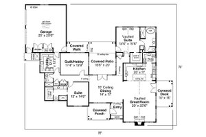Floor Plan - Main Floor for Farmhouse House Plan #124-1363 - 2 bed, 3 bath