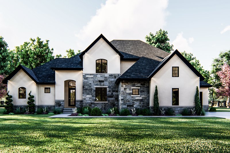 House Blueprint - European Exterior - Front Elevation Plan #455-189