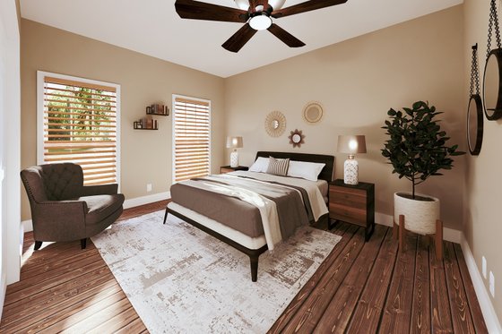 Interior - Bedroom 1 for Craftsman House Plan #44-234 - 3 bed, 2 bath