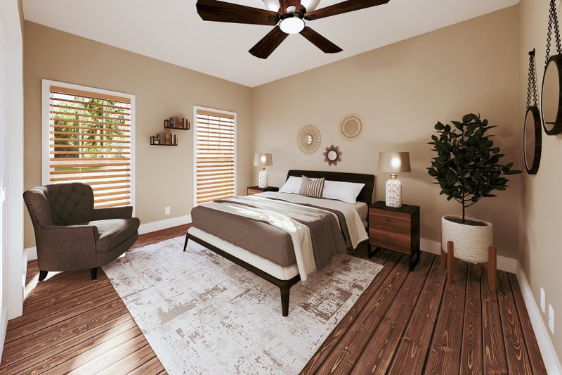 Architectural House Design - Interior - Bedroom 1 for Craftsman House Plan #44-234 - 3 bed, 2 bath