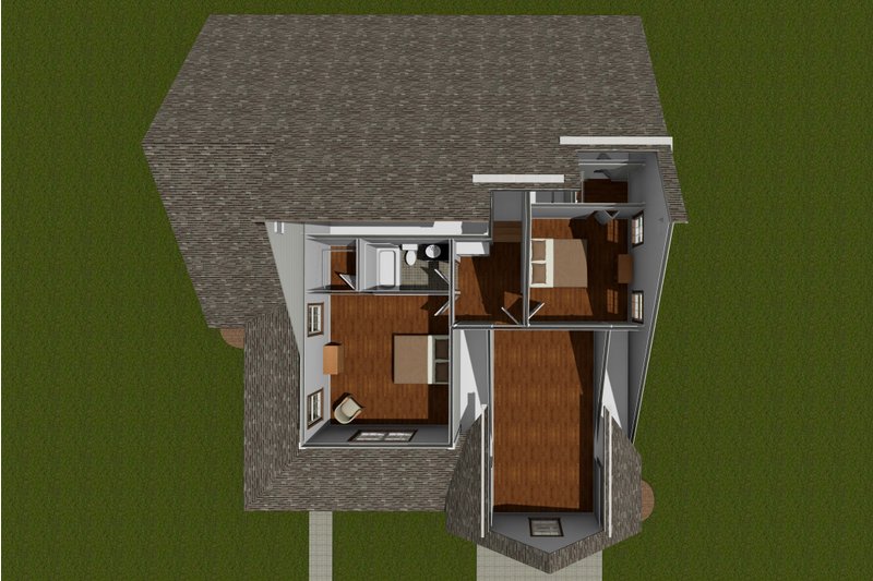 House Design - Floor Plan - Upper Floor for Farmhouse House Plan #513-2239 - 3 bed, 2.5 bath