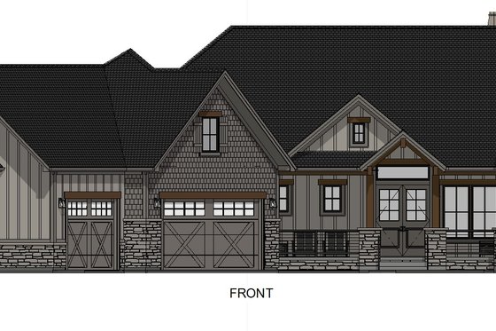 Exterior - Front Elevation 6 for Traditional House Plan #1069-33 - 2 bed, 2.5 bath