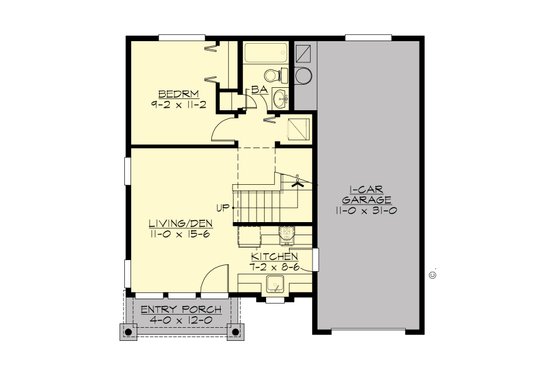 Floor Plan - Main Floor for Traditional House Plan #132-220 - 2 bed, 2 bath