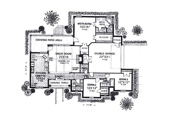 Floor Plan - Main Floor for Traditional House Plan #310-930 - 3 bed, 2.5 bath