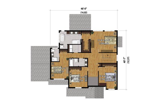 Floor Plan - Upper Floor for Traditional House Plan #25-4936 - 4 bed, 3.5 bath
