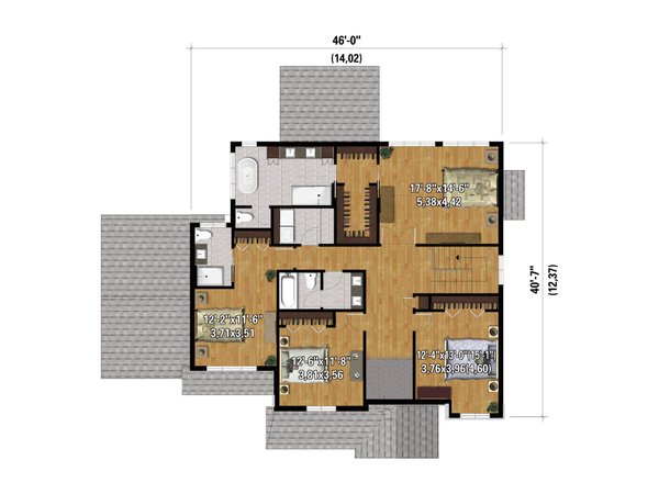 House Blueprint - Traditional Floor Plan - Upper Floor Plan #25-4936