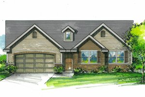 Craftsman Exterior - Front Elevation Plan #53-612