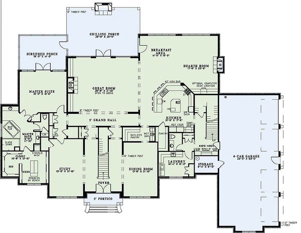 Home Plan - European Floor Plan - Main Floor Plan #17-2427