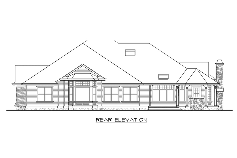 House Blueprint - Exterior - Other Elevation 2 for Traditional House Plan #132-206 - 4 bed, 3 bath