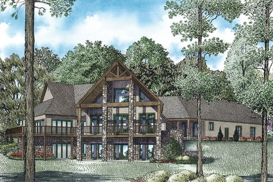 Exterior - Rear Elevation 1 for Craftsman House Plan #17-2500 - 3 bed, 4 bath