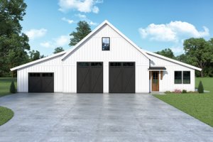 Barndominium Exterior - Front Elevation Plan #1070-217