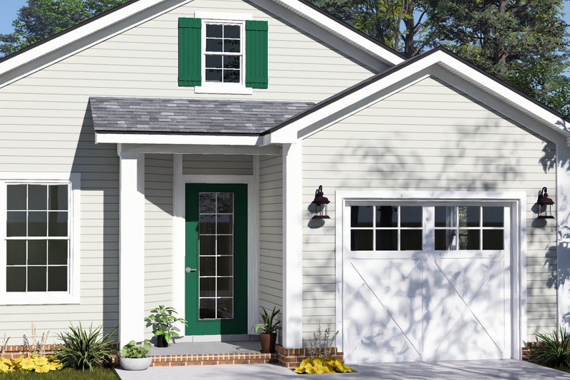 Architectural House Design - Exterior - Covered Porch for Cottage House Plan #513-2459 - 3 bed, 2 bath