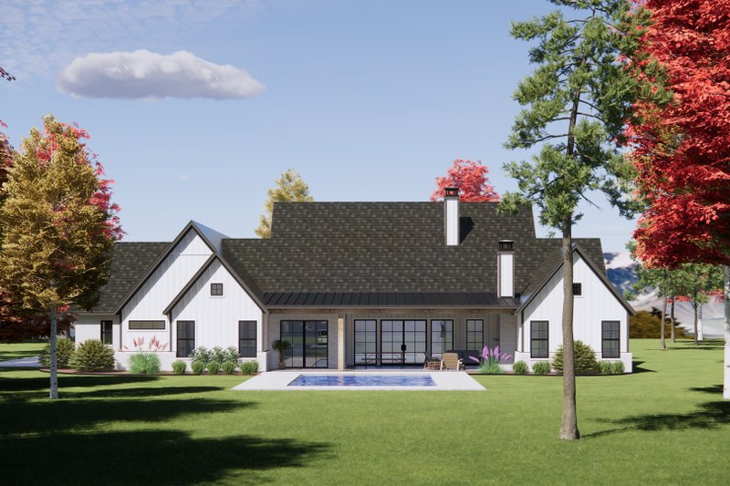 House Plan Design - Exterior - Rear Elevation for Farmhouse House Plan #1096-49 - 4 bed, 4.5 bath