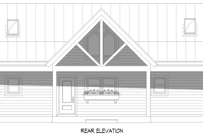 House Plan Design - Exterior - Rear Elevation for Country House Plan #932-1303 - 2 bed, 2 bath