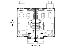 Floor Plan - Main Floor for Modern House Plan #23-2639 - 6 bed, 2 bath
