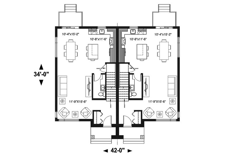 Architectural House Design - Floor Plan - Main Floor for Modern House Plan #23-2639 - 6 bed, 2 bath