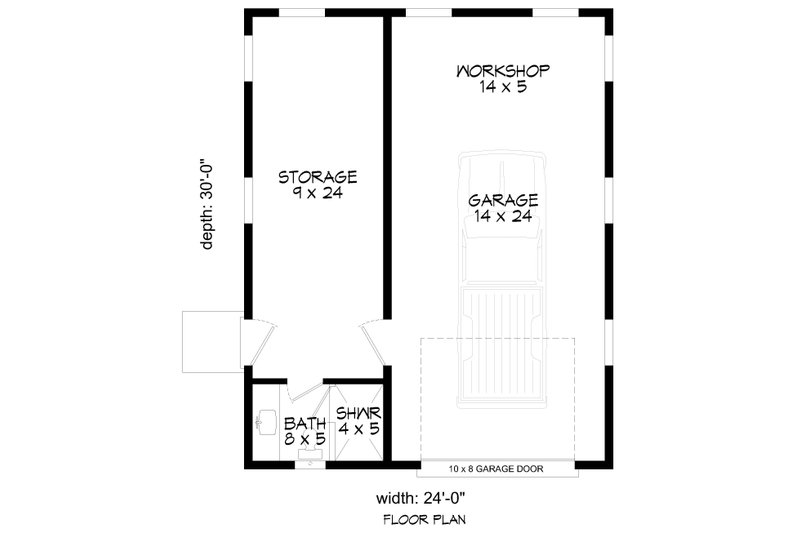 Architectural House Design - Floor Plan - Main Floor for Southern House Plan #932-1282, 1 bath
