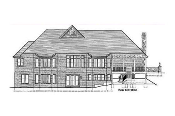 Exterior - Rear Elevation for Craftsman House Plan #46-114 - 4 bed, 3.5 bath