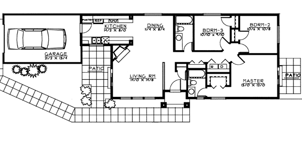 Architectural House Design - Ranch Floor Plan - Main Floor Plan #100-450