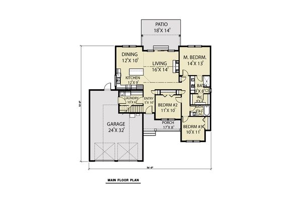 Craftsman Floor Plan - Main Floor Plan #1070-63