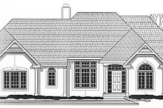 Exterior - Front Elevation for Traditional House Plan #67-381 - 4 bed, 4.5 bath