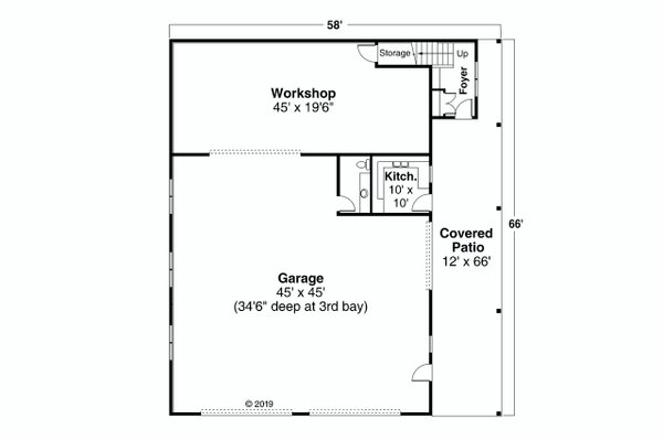 Craftsman Floor Plan - Main Floor Plan #124-1250